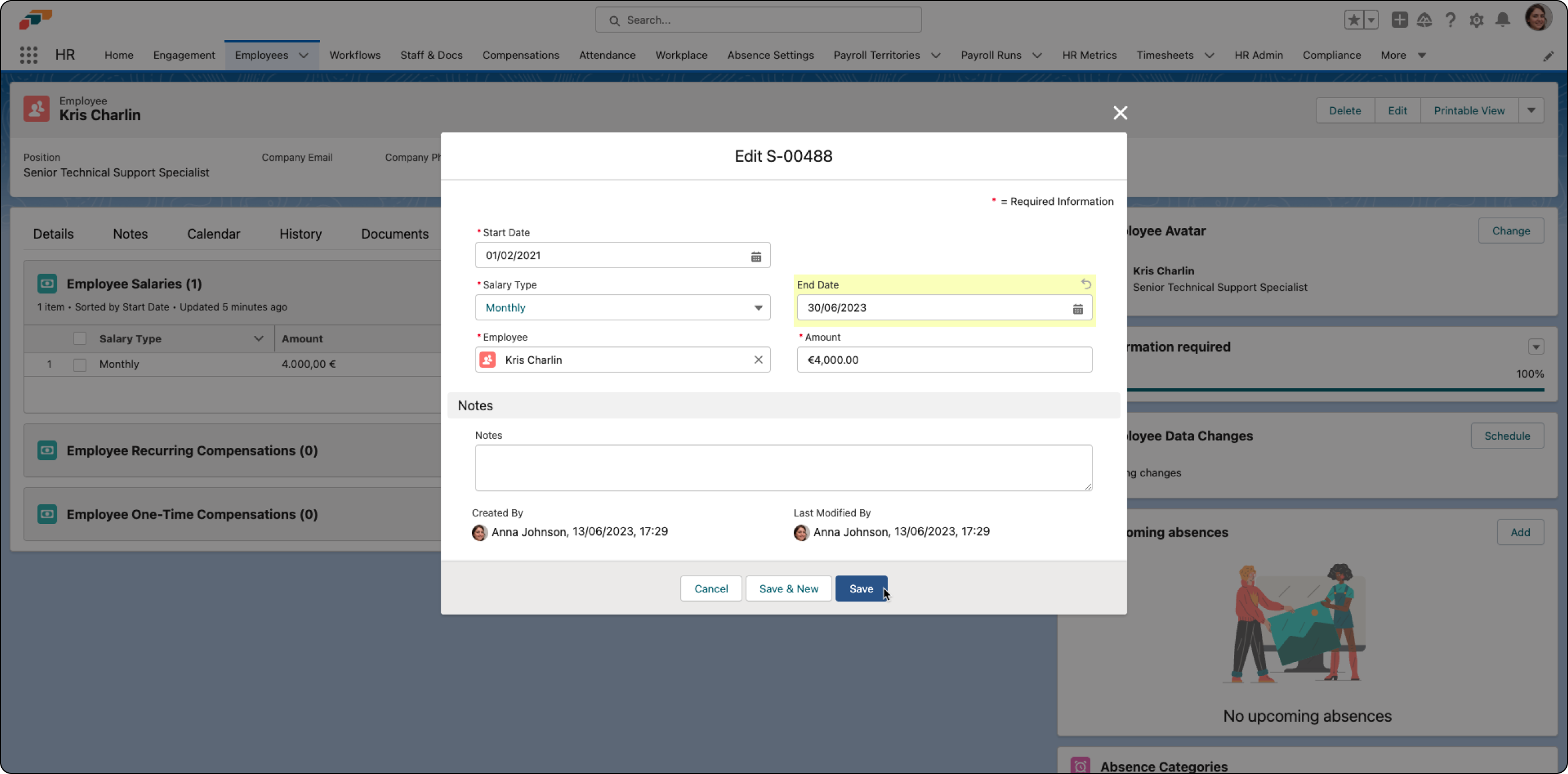 Calculate pro-rate salary for leaving employees